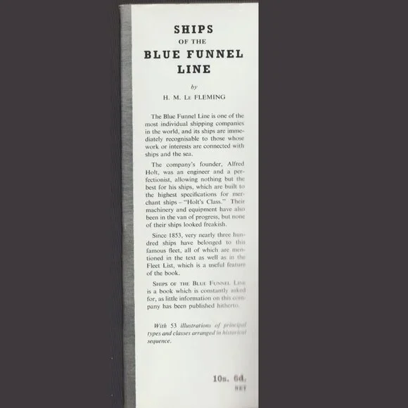 Ships of the Blue Funnel Shipping Line, by H M Le Fleming, UK Shipping Company - Picture 2 of 2